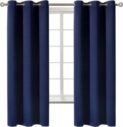 BGment Blackout Curtains - Navy Blue Room Darkening Thermal Insulated Drapes | 63 Inch, Set of 2 Panels