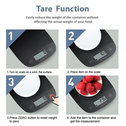 NUTRI FIT Digital Kitchen Food Scale - Accurate Weight Measurement for Baking & Meal Prep | Ultra Slim Black