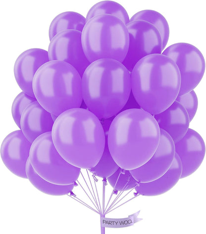PartyWoo Dark Purple Balloons - 50 Pcs 12 Inch Pearl Latex Helium Balloons for Celebrations