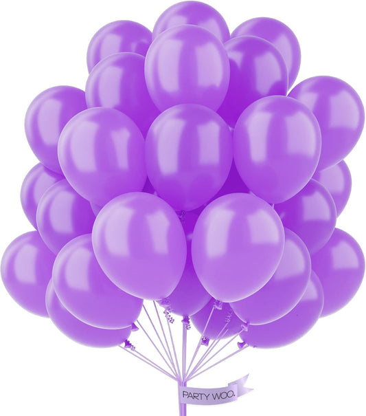 PartyWoo Dark Purple Balloons - 50 Pcs 12 Inch Pearl Latex Helium Balloons for Celebrations