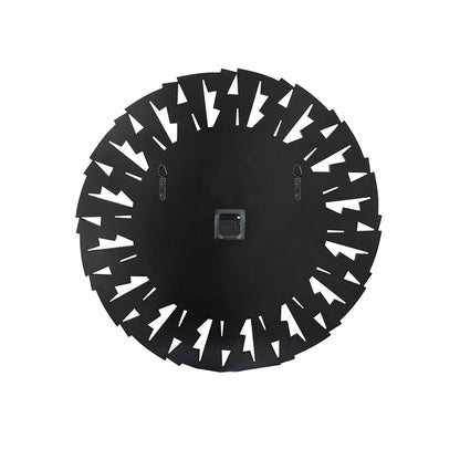 24 Inch Glass Wall Clock - Round Silver Mirror, Silent Battery Operated