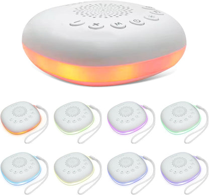 White Noise Sound Machine by [Brand Name] - Portable Sleep Aid with 20 Soothing Sounds & Night Light