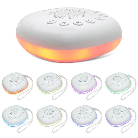 White Noise Sound Machine for Sleep - Portable Sound Machine, 20 Soothing Sounds 9-Color Night Light 30 Volume Levels 4 Timer Options Type-C Charging Noise Machine for Baby Adult Home Office Travel