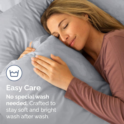 Skiennix Body Pillowcases Set of 2 | Soft, Breathable 20x54 Long Pillow Covers for Side Sleepers - Wrinkle-Free & Machine Washable (Steel Blue)