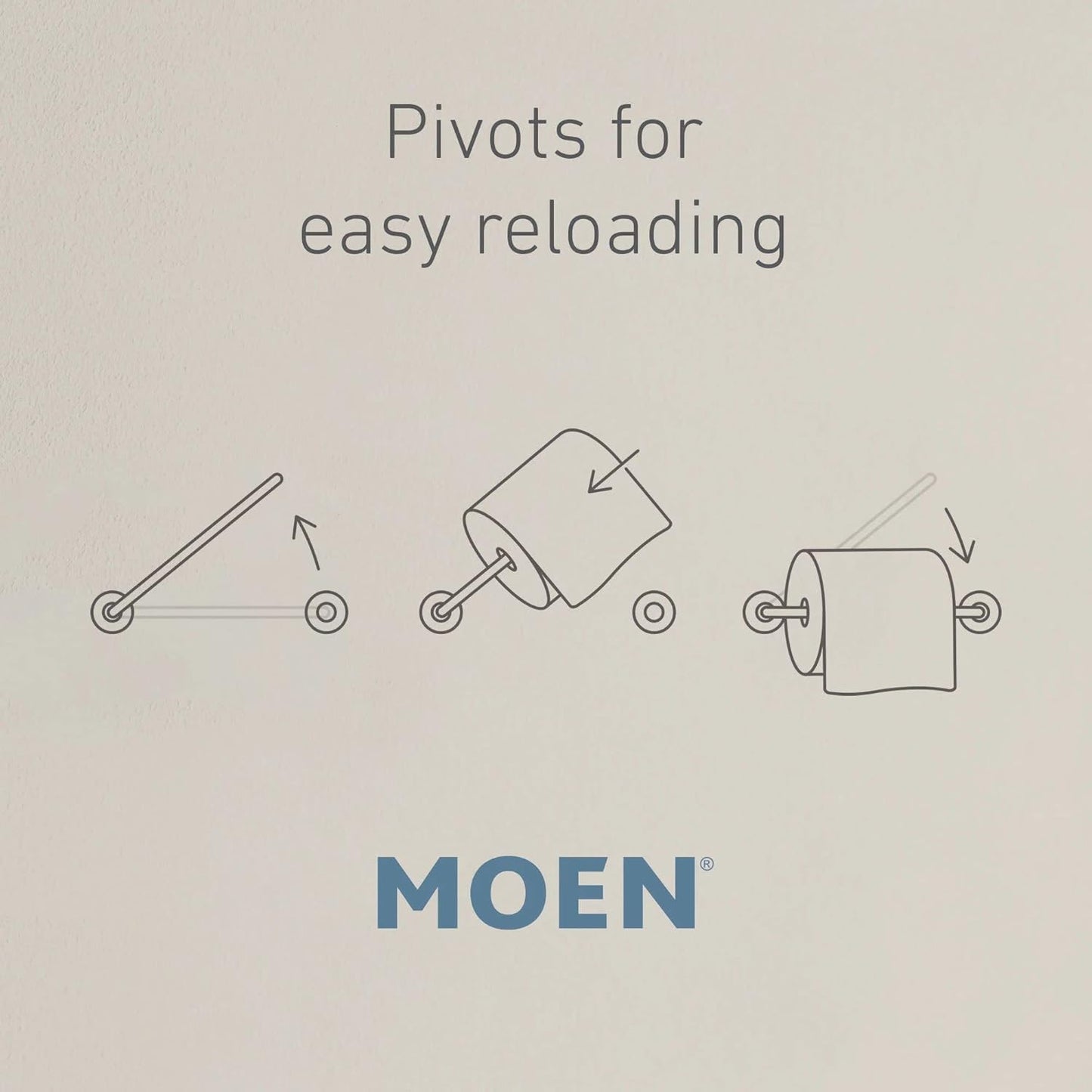 Moen Genta LX Modern Toilet Paper Holder - Pivoting Design in Matte Black | Stylish Bathroom Accessory