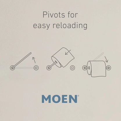 Moen Genta LX Modern Toilet Paper Holder - Pivoting Design in Matte Black | Stylish Bathroom Accessory