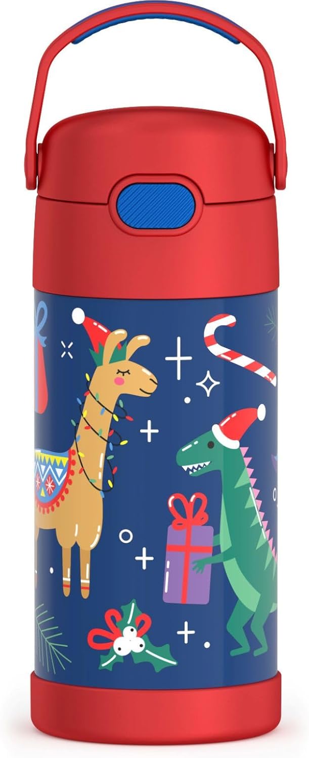 THERMOS FUNTAINER Water Bottle - 12 Ounce Stainless Steel, Vacuum Insulated with Straw & Lid for Kids