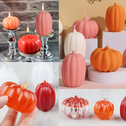 Skiennix 3D Pumpkin Silicone Molds - 3-Pack for Epoxy Resin, Soap & Candle Making | Perfect for Halloween
