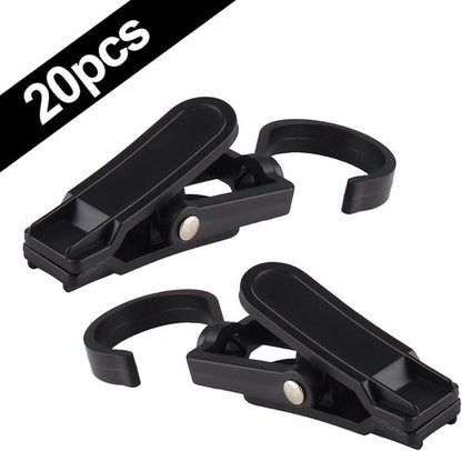 Jiozermi Laundry Hooks - 20 PCS Super Strong Plastic Clothes Pins | Swivel Hanger Clips in Black
