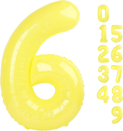 Number 6 Balloon - 40 Inch Yellow Birthday Decoration for Men & Women | Perfect for 6th Birthday Parties