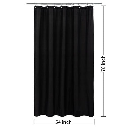 ALYVIA SPRING Stall Fabric Shower Curtain Liner Waterproof - Soft & Lightweight Long Stall Size Shower Curtain with Magnets, Machine Washable - 54x78, Black