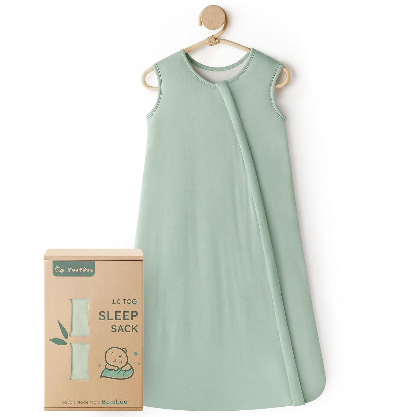 Yoofoss Baby Sleep Sack - Super Soft Rayon Made from Bamboo | 1.0 Tog, 6-12 Months, 2-Way Zipper