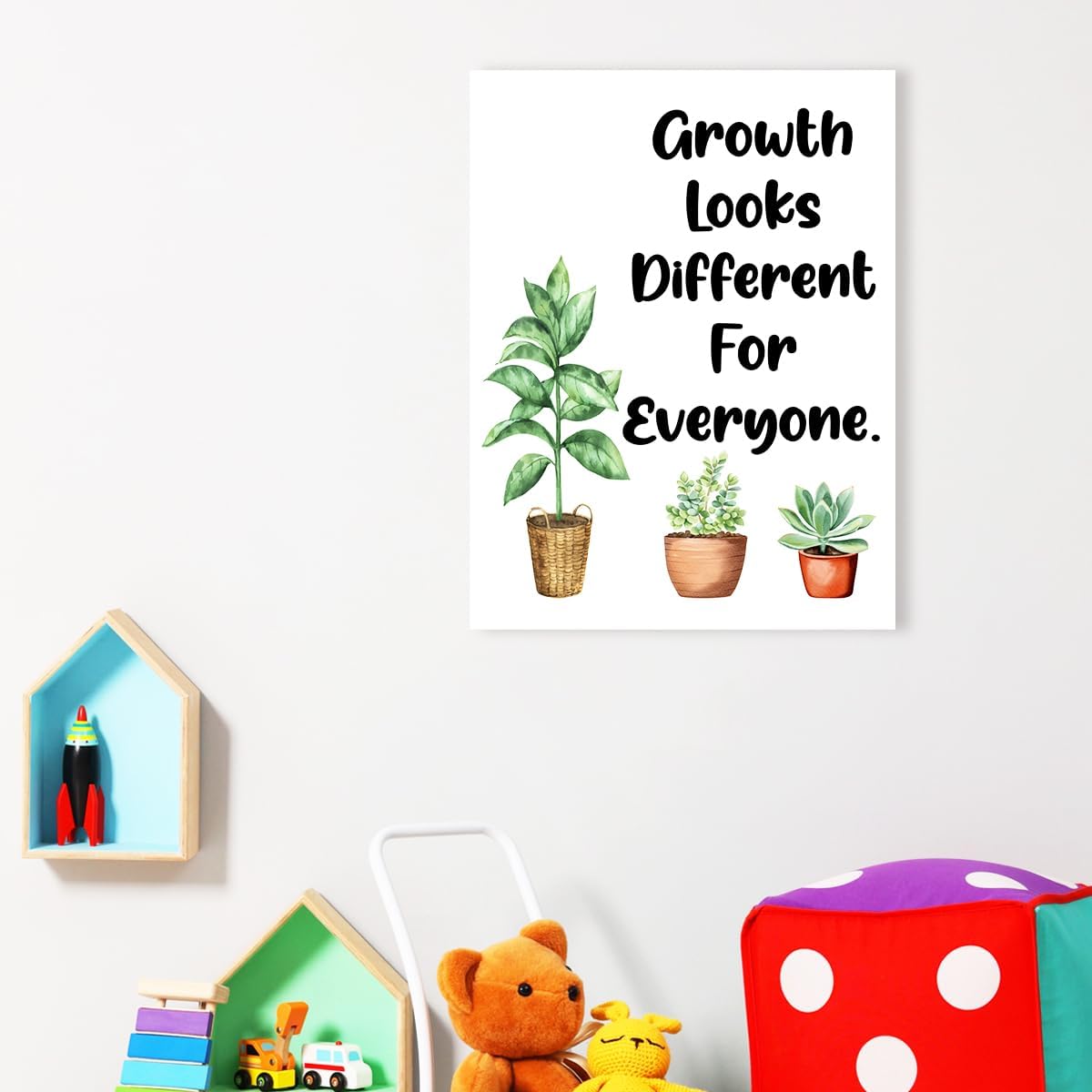 Skiennix Inspirational Quotes Wall Decor - Mental Health Canvas Art for Classroom & Therapy Offices