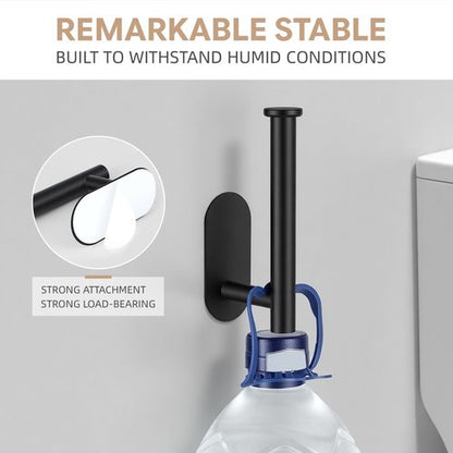 baecel Toilet Paper Holder, Adhesive Toilet Paper Holder Wall Mount, Premium Thicken SUS304 Stainless Steel, No Drilling Toilet Paper Stand Roll Holder for Bathroom Kitchen RV, Matte Black