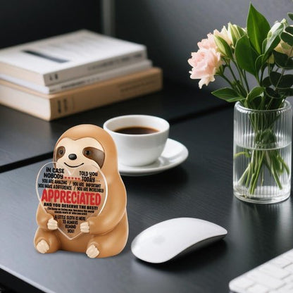 FOKCBOCM Sloth Figurine - Inspirational Gift for Friends & Coworkers | Encouragement Collectible