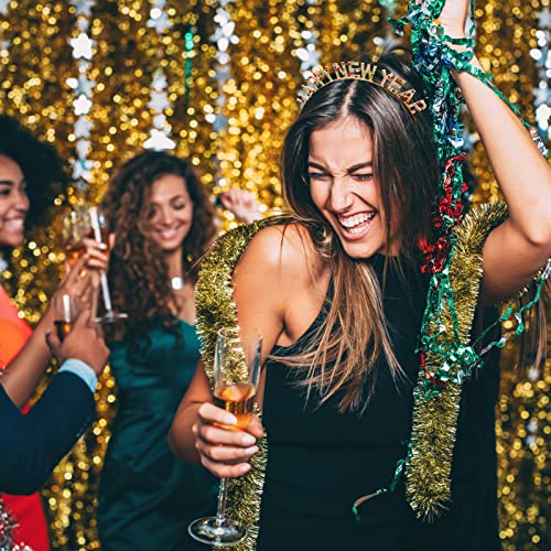 Multi-Colored Rhinestone Happy New Year Headband - Christmas & Party Crown