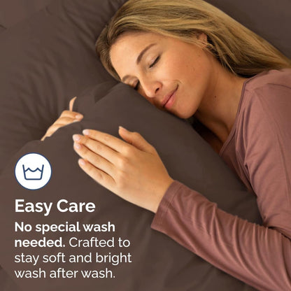 Queen Pillow Cases by [Brand Name] - Ultra Soft Hotel Quality Covers | Wrinkle-Free, Stain Resistant - 2 Piece Set in Brown