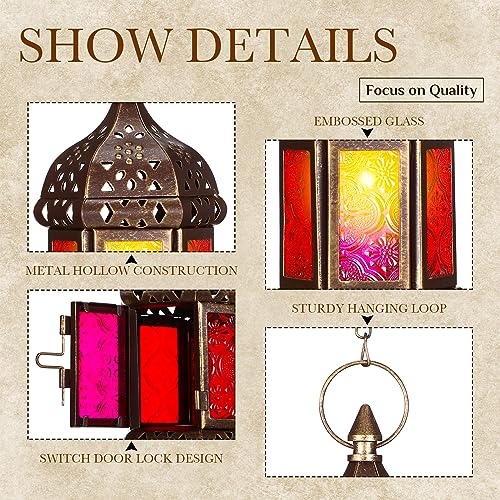 12 Pack Moroccan Hexagon Candle Lantern Holders Hanging Decor for Indoor Outdoor