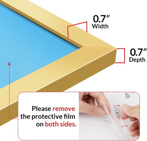 LaVie Home 20x24 Gold Picture Frame - HD Plexiglass Display for Vertical or Horizontal Use | Classic Collection