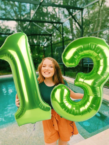 Numbers Balloon - 40 Inch Large Light Green 3 Balloon for Birthday Party Decor | Perfect for Three-Year-Old Celebrations