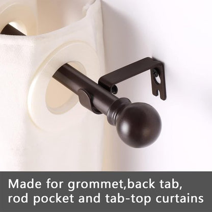 GXOACKJ Heavy-Duty Metal Curtain Rod Set - 2 Pack Brown, Adjustable 28 to 78 Inches with Brackets
