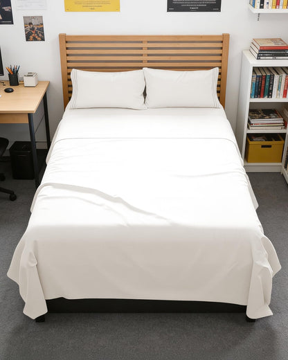 Skiennix Full XL Bed Sheet Set - Soft & Breathable 4-Piece Luxury Bedding - Deep Pockets, Antique White