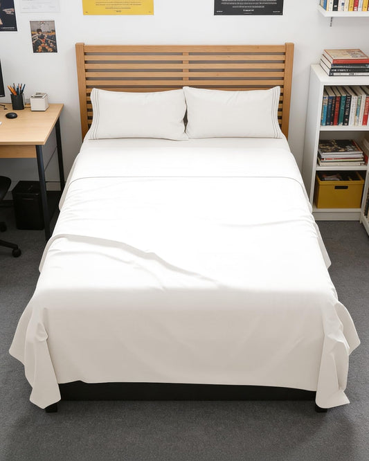 Skiennix Full XL Bed Sheet Set - Soft & Breathable 4-Piece Luxury Bedding - Deep Pockets, Antique White