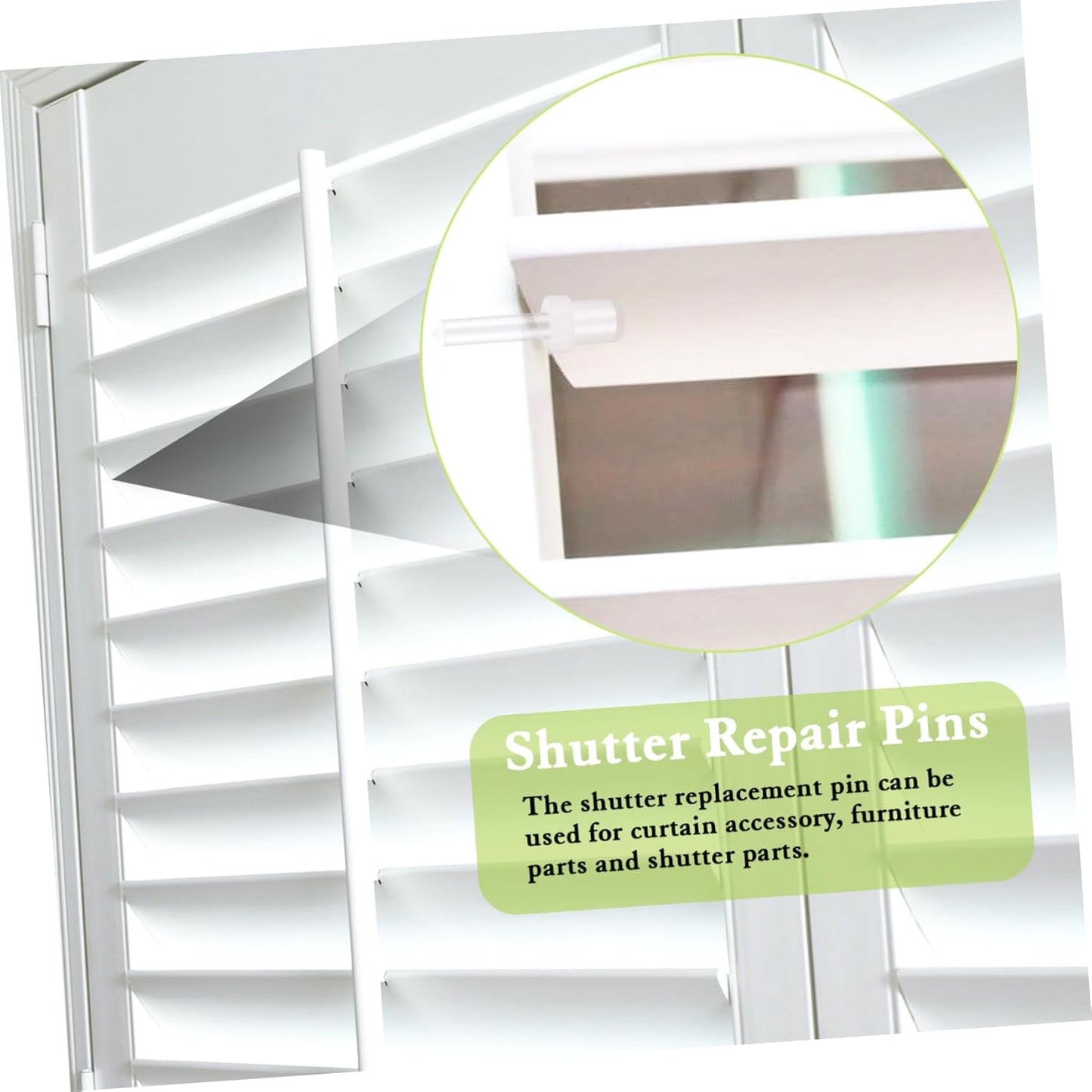 Skiennix 60-Pcs Plastic Louver Pins Replacement Kit - Durable Telescopic Design for Plantation Shutters