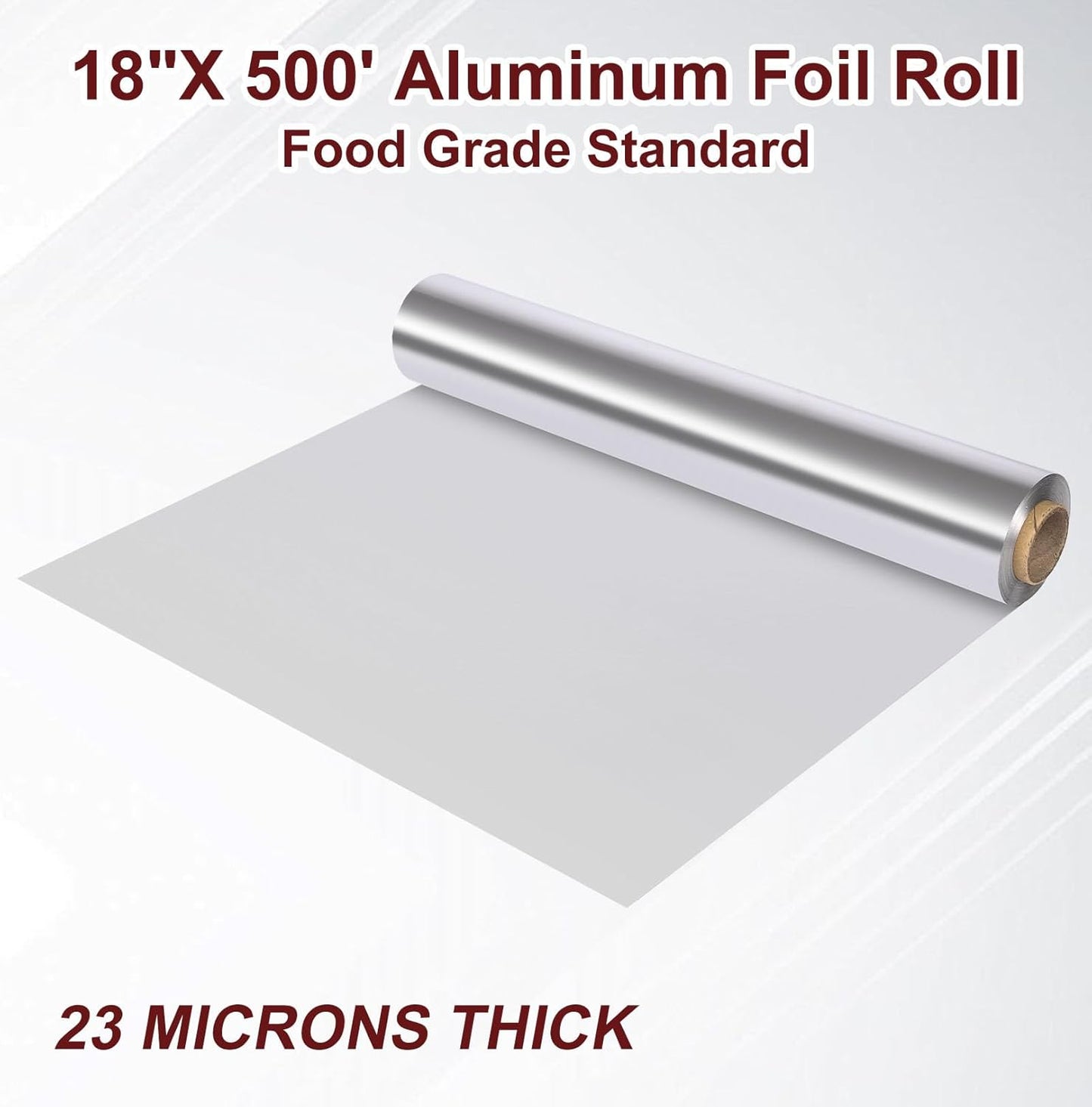 Skiennix Heavy Duty Aluminum Foil Roll - Food Safe 18 Inches x 500 FT | Durable Kitchen Wrap
