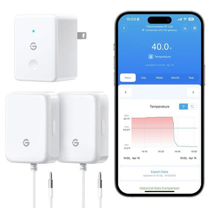 GoveeLife WiFi Refrigerator Thermometer - Wireless Digital Freezer Gauge with Alarm | 2-Pack for Home Kitchen