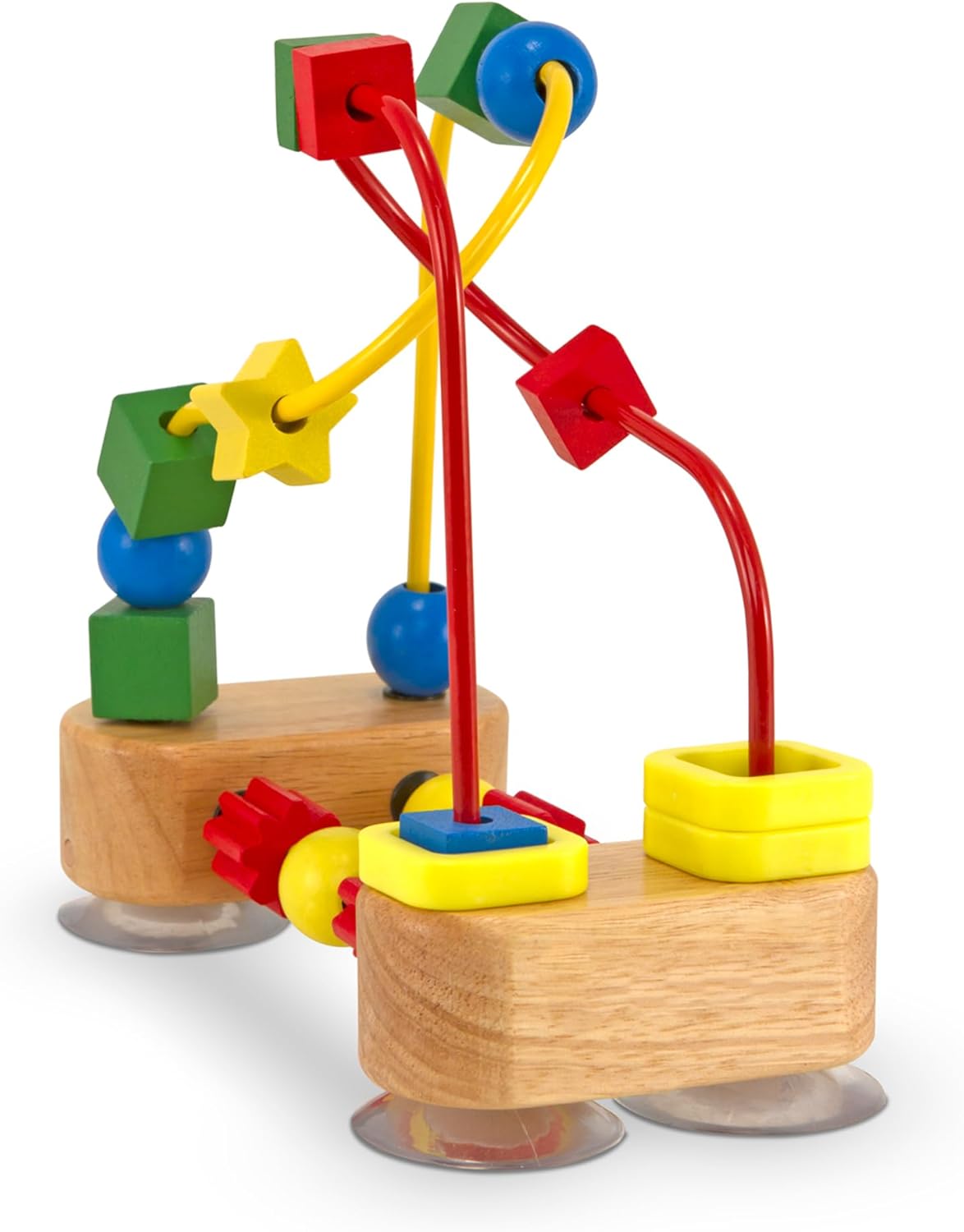Melissa & Doug First Bead Maze - Educational Wooden Baby Toy with Suction Cups for Toddlers 1+