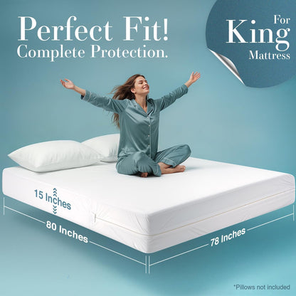 Utopia Bedding King Size Mattress Protector - 100% Waterproof & Bed Bug Proof Encasement | Pack of 10