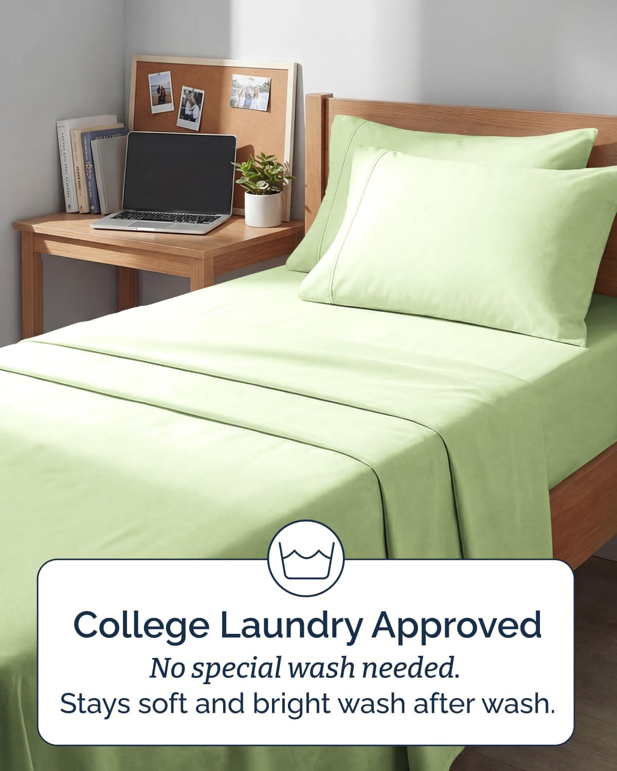 Skiennix Extra Deep Twin XL Sheet Set | 4-Piece Breathable Cooling Bedding - Soft, Wrinkle-Free Light Sage