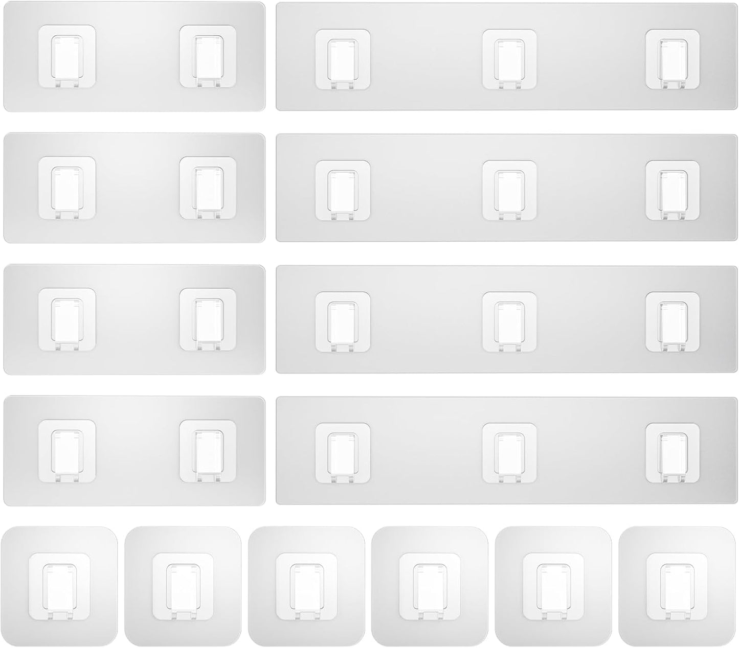 Skiennix Shower Caddy Hooks - 14 Pack Transparent Adhesive, No Drilling, Waterproof for Bathroom & Kitchen Storage