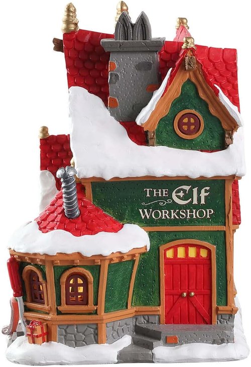 Lemax 75291 Lighted Elf Workshop Building | Santa's Wonderland Holiday Decor