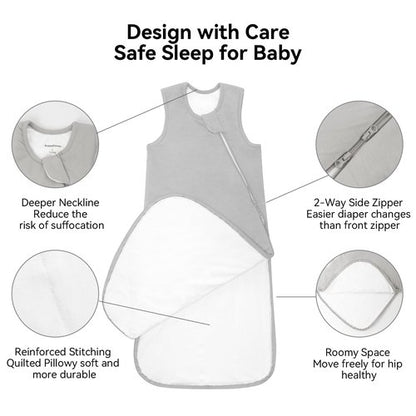 BubblePanda Rayon Made from Bamboo Sleep Sack 18-24 Months 1.0 Tog Soft Toddler Sleeping Sack 2t for Babies 2-Way Zipper Baby Wearable Blanket