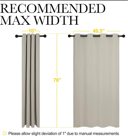NICETOWN Natural Room Darkening Curtains - 78" Long | Total Privacy Drape Panels for Boho Farmhouse Decor (Set of 2, 55" Wide)
