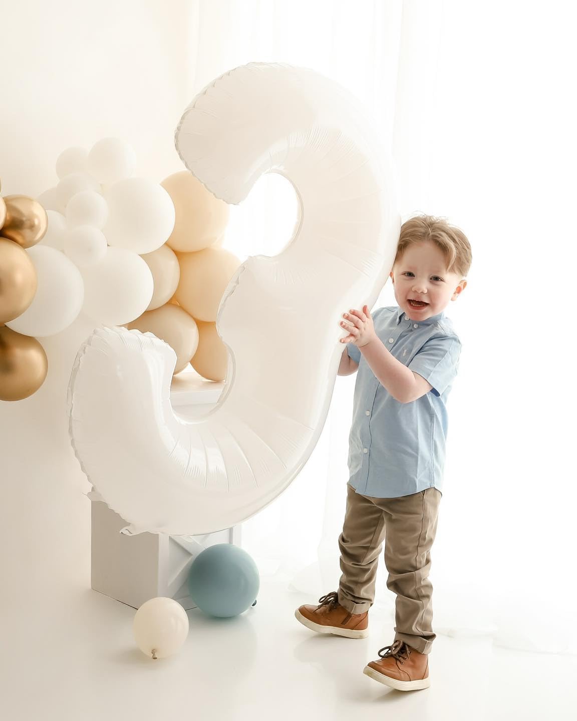 Translucent Number 8 Balloon - 40 Inch White Birthday Decoration for Boys & Girls