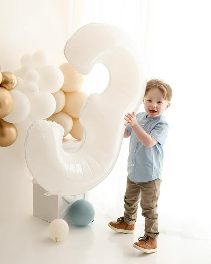 Number 14 Balloon - 40 Inch White Birthday Decoration for 14th Birthday Party Supplies