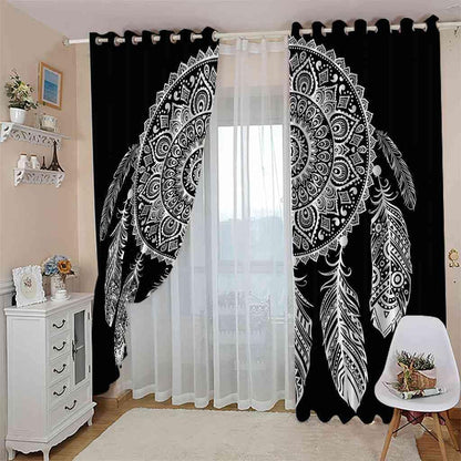Skiennix Printed Blackout Curtains - Colorful Dream Catcher Art | Thermal Insulated Drapes, 2 Panel Set (46'' x 54'', 92'' x 54'')