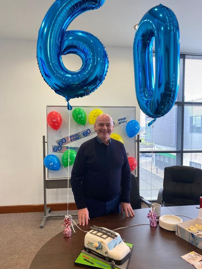 Number 60 Balloon - 40 Inch Navy Blue Birthday Decoration for 60th Celebration | Party Supplies