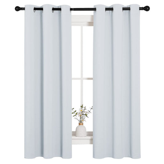 NICETOWN Room Darkening Draperies Curtains Panels, Window Treatment Thermal Insulated Grommet Room Darkening Curtains/Drapes for Bedroom (Greyish White, 2 Panels, 34 by 63)