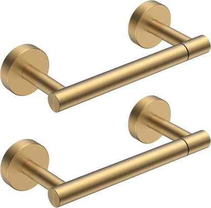 FORIOUS Toilet Paper Holder - Rustproof Stainless Steel Double Post Design | 2 Pack in Brushed Gold