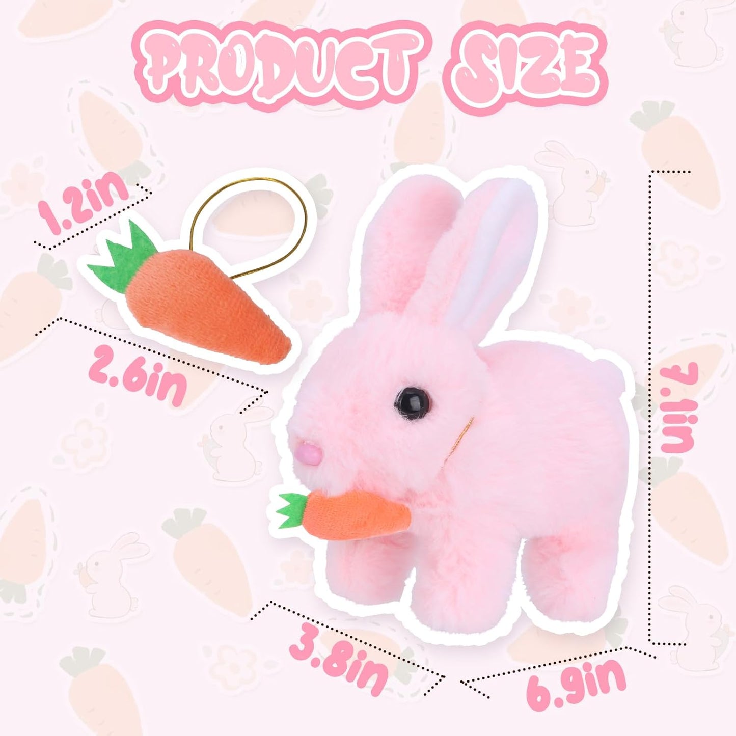 RichRabbit Bunby - Interactive Realistic Bunny Toy with Jumping & Twitching Ears | Pink