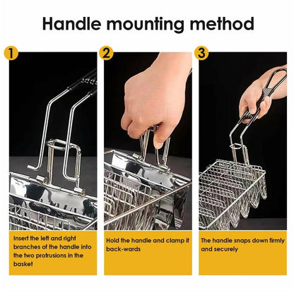 Taco Fryer Basket, 6 Shells Stainless Steel Taco Shell Fry Basket Tortilla Frying Basket, Taco Shell Maker Deep Fry Basket with Detachable Handle, Taco Holder Stand for Commercial and Home Use