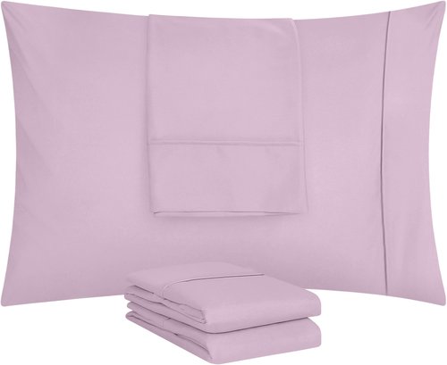 Utopia Bedding King Pillow Cases - 4 Pack - Envelope Closure - Soft Brushed Microfiber Fabric - Shrinkage and Fade Resistant Pillow Covers King Size 20 X 40 Inches (King, Lavender)