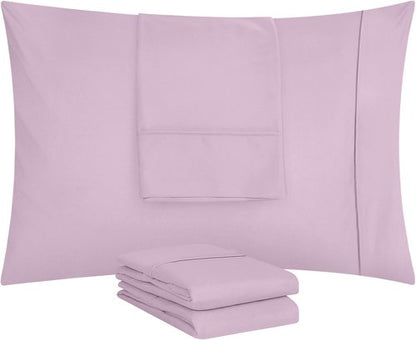 Utopia Bedding King Pillow Cases - 4 Pack - Envelope Closure - Soft Brushed Microfiber Fabric - Shrinkage and Fade Resistant Pillow Covers King Size 20 X 40 Inches (King, Lavender)