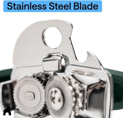 GORILLA GRIP Heavy Duty Can Opener - Smooth Edge Design with Comfortable Handle | Hunter Green