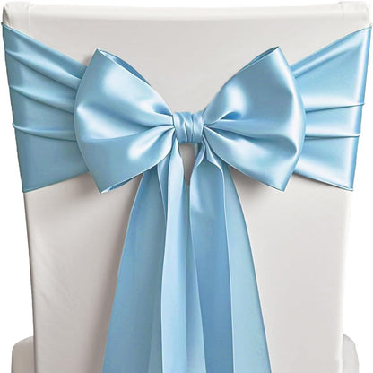 Skiennix Baby Blue Satin Table Runner - 12 x 108 Inches for Weddings, Parties & Events