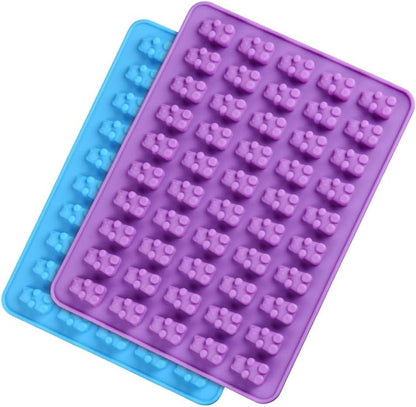 Silicone Gummy Molds by Gummy Molds - Mini Bear Candy Molds with 2 Droppers | Nonstick Food-Grade, Set of 4